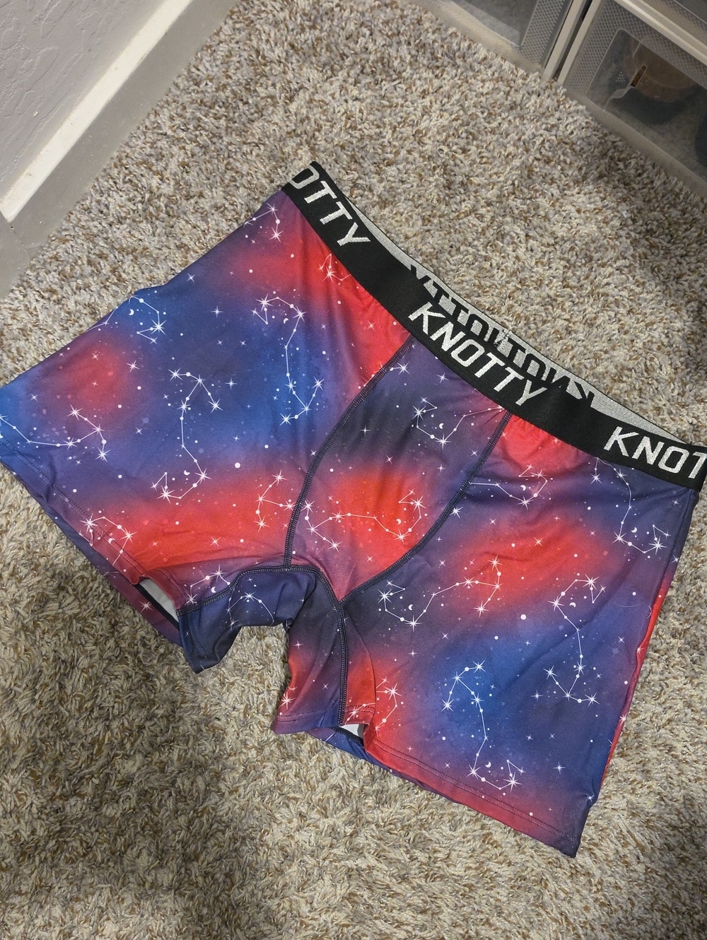 Womens Galaxy Print Boxer Briefs - Pink & Blue (Scorpio)